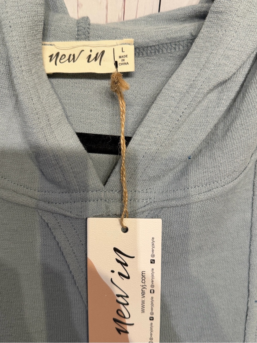 New In Women's Light Blue Pullover Hoodie - Picture 2 of 6